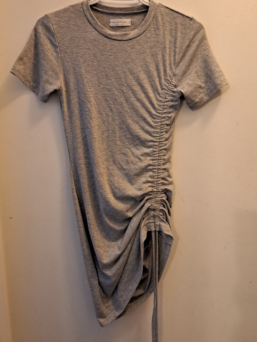 Simple Gray Tee Dress - Picture 3 of 4